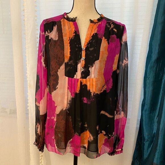Diane Von Furstenberg 100% silk blouse, size 6 - Picture 1 of 10